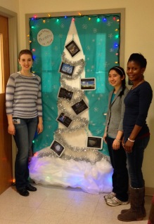 OS Lab holiday door decoration for 2014: "Grad School: Frozen in Time"